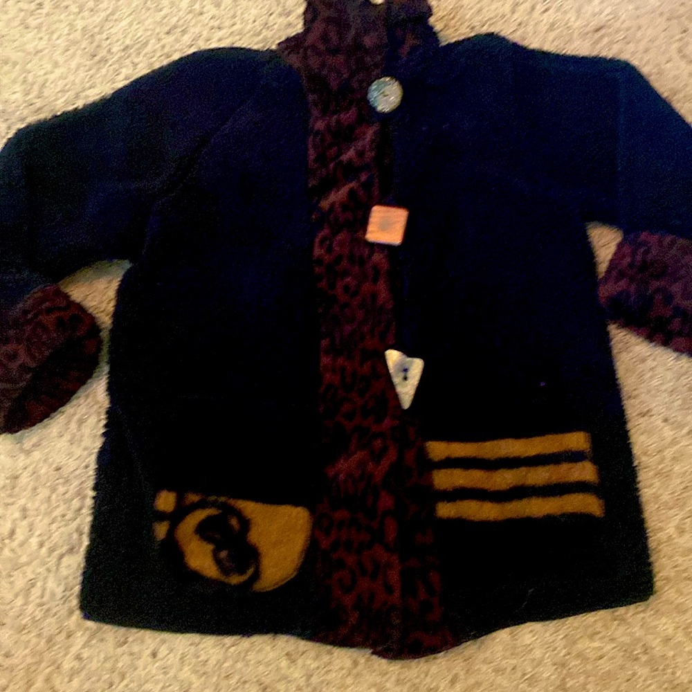 Lee Anderson Cheetah acrylic fur jacket size2 m/l